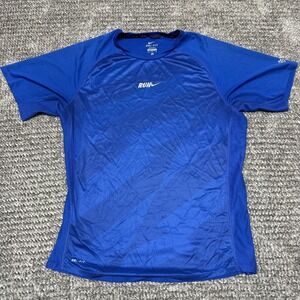 Nike‎ Mens Running Shirt M Royal Blue Dri-FIT Performance Athletic Short Sleeve